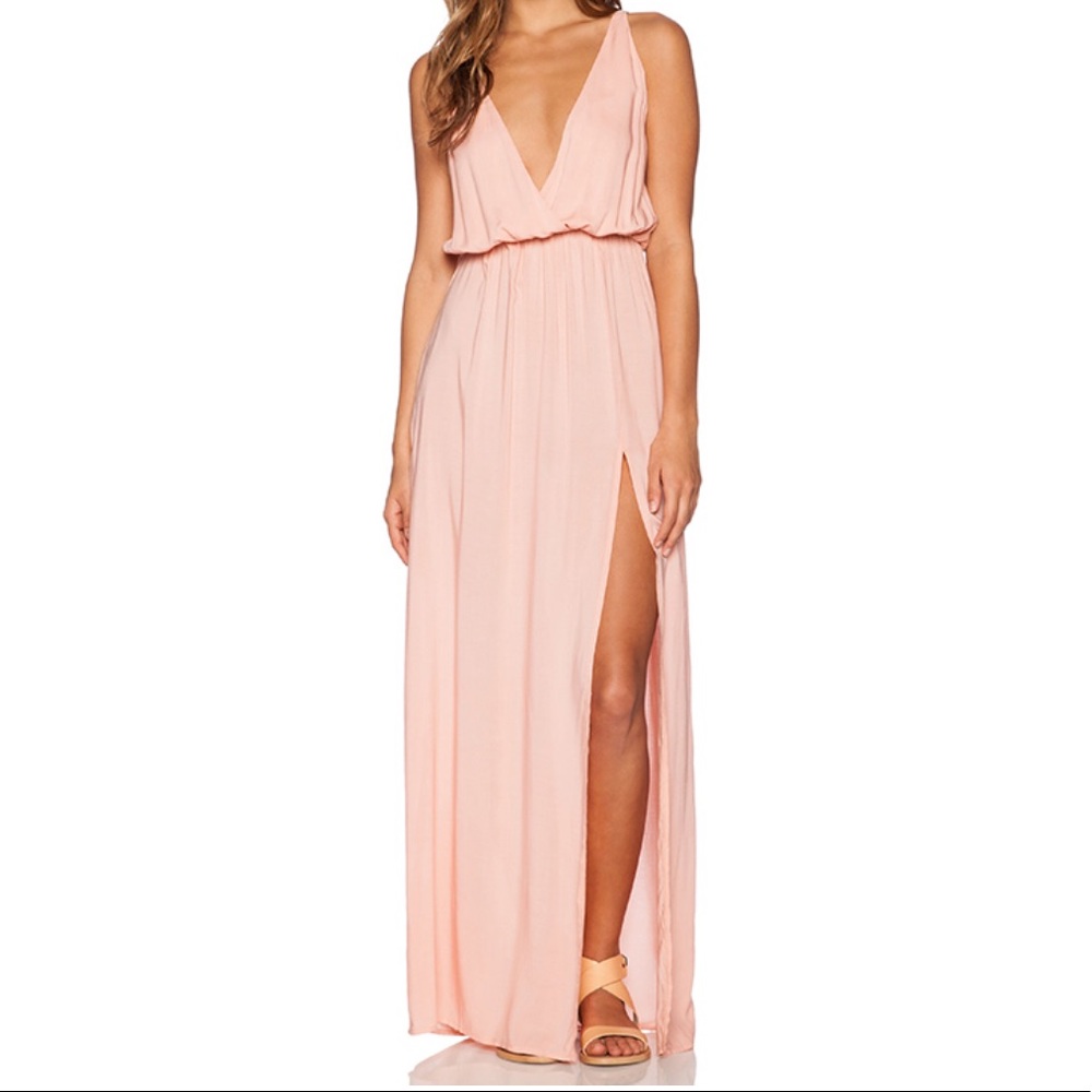 blue life high tide maxi dress pink size m